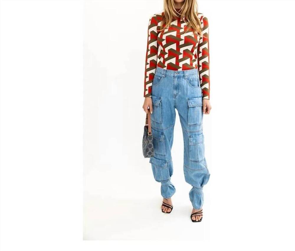 NEW TORN BY RONNY KOBO zayla cargo pants in blue
